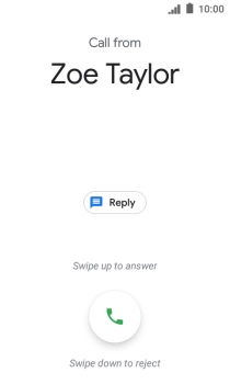 If the screen lock is turned on, press and drag the accept call icon upwards.