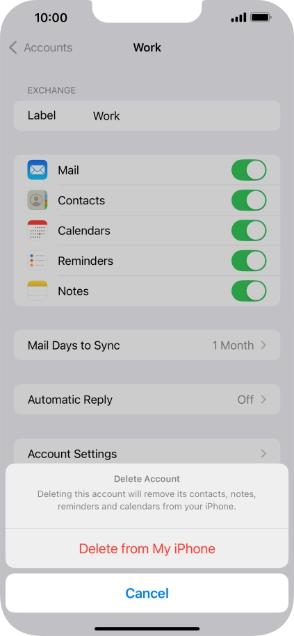 Press Delete from My iPhone.