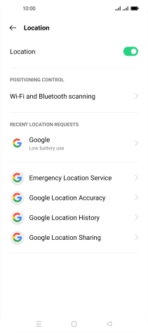 Press Google Location Accuracy.