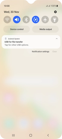 Press Tap for other USB options..