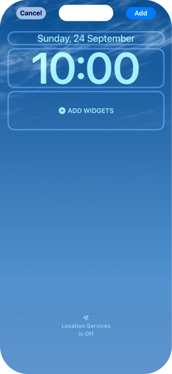 To customise the way the lock screen date is displayed, press the date widget and follow the instructions on the screen to select the required widget display mode.