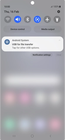 Press Tap for other USB options..
