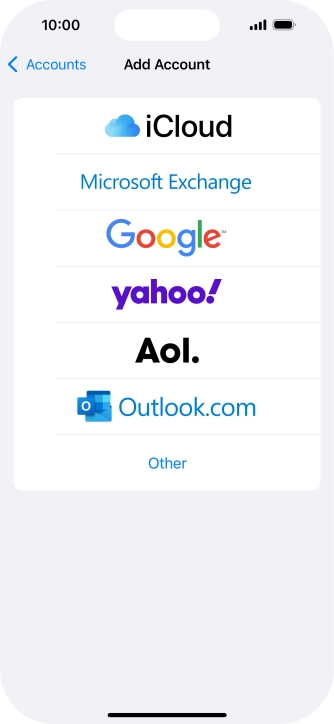 Press Microsoft Exchange.