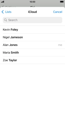 Press the required contact.