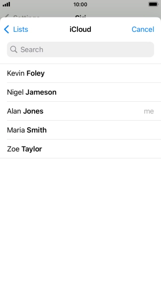 Press the required contact.