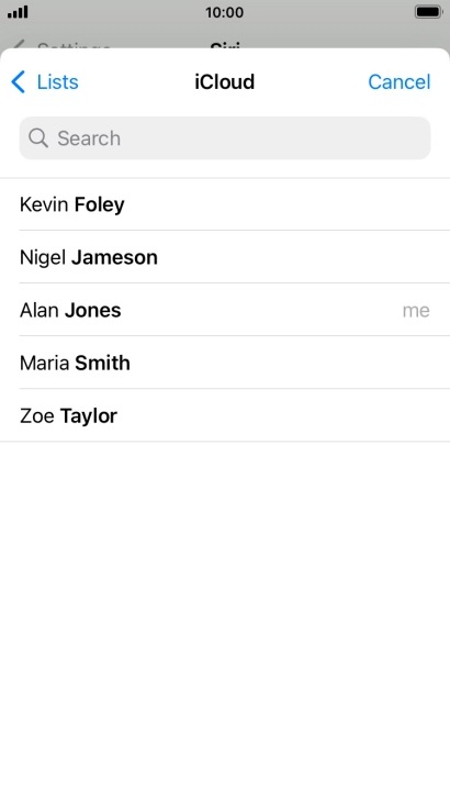 Press the required contact.