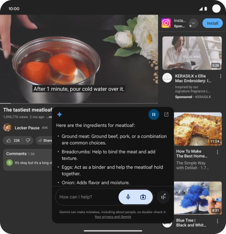 The answer from Gemini to your question is displayed.