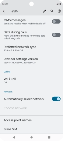 Press Erase SIM and follow the instructions on the screen to delete your eSIM.