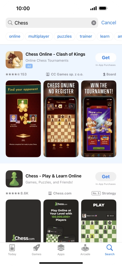 Press the required app.