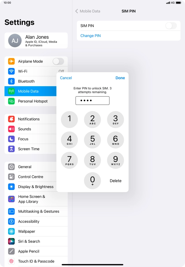 Key in your PIN and press Done. Key in your PIN and press Done.