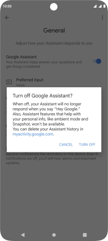 If you turn off the function, press TURN OFF.