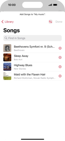 Go to the required category and press the required audio file.