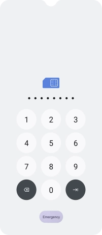 Key in the PUK and press the confirm icon.