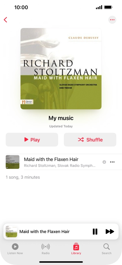 Press the song title. Press the song title.