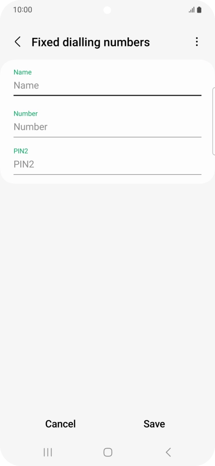 Press Name and key in the required name.