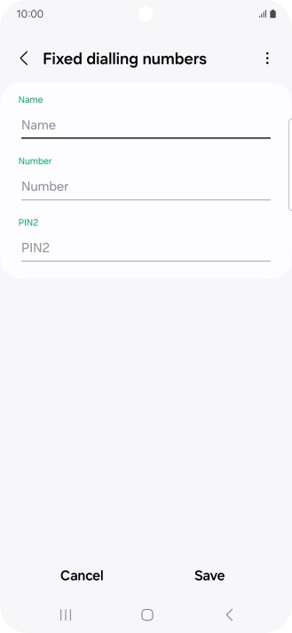 Press Name and key in the required name.