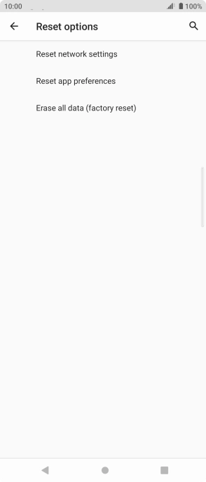 Press Erase all data (factory reset).
