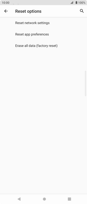 Press Erase all data (factory reset).