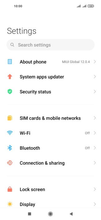 Press SIM cards & mobile networks.