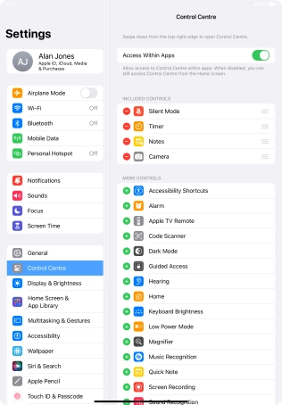 Press the indicator next to 