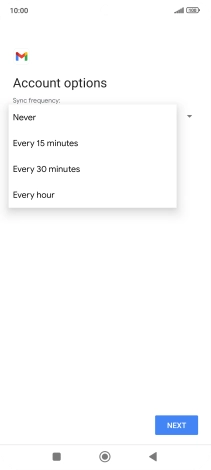 Press the required setting.