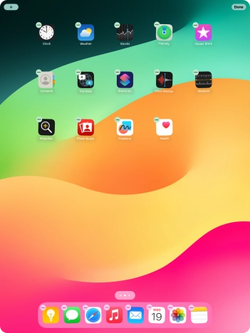 To remove an application from Dock, press and hold the required application and drag it upwards from Dock.