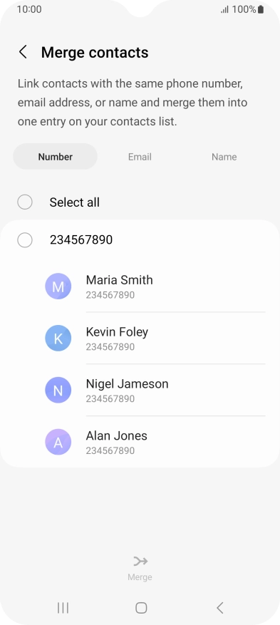 Press the field next to the required number. Press the field next to the required number.
