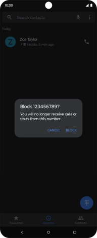 Press BLOCK to block the number.