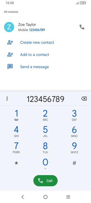 Key in the required number and press Call.