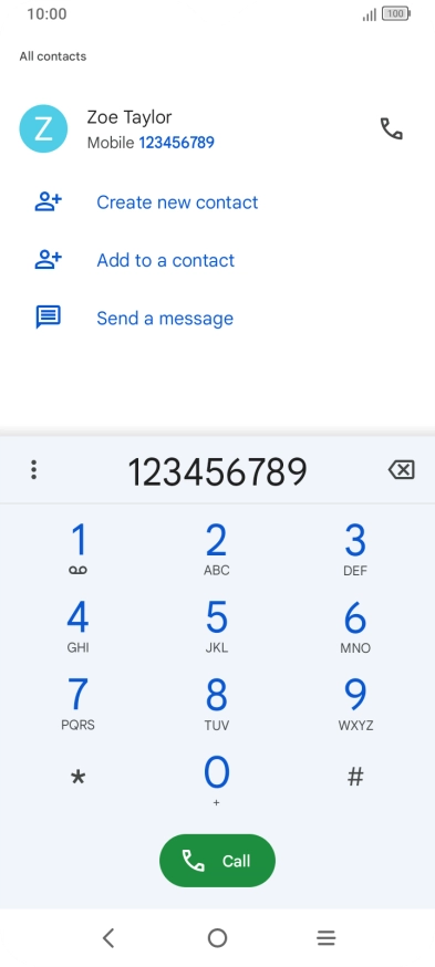 Key in the required number and press Call.