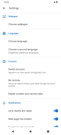 Press Choose language and follow the instructions on the screen to select the required language.