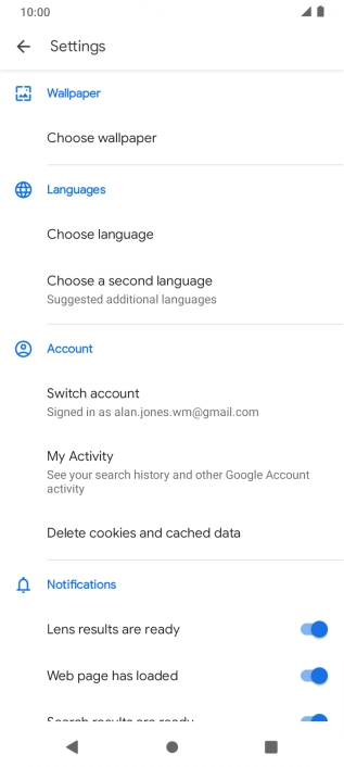 Press Choose language and follow the instructions on the screen to select the required language.