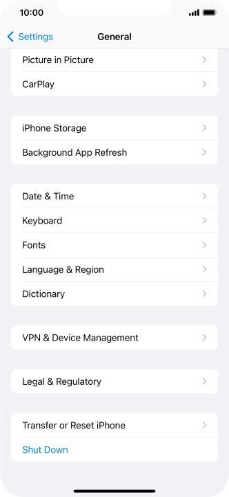 Press Transfer or Reset iPhone.