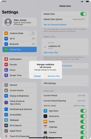 Press Remove Plan. Press Remove Plan.