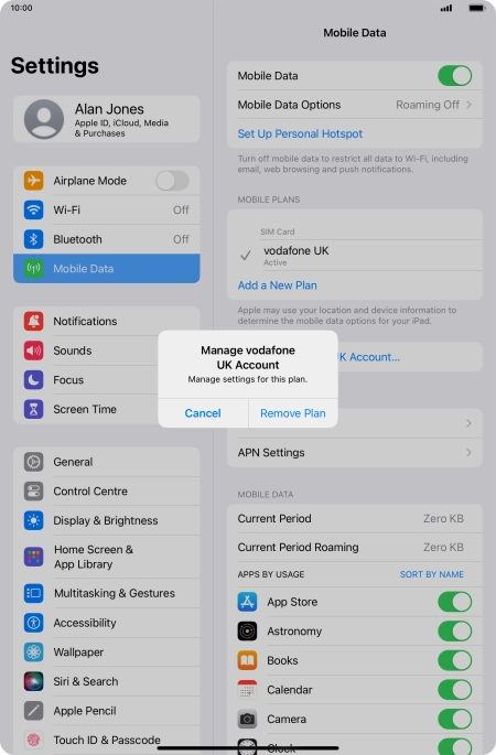 Press Remove Plan. Press Remove Plan.