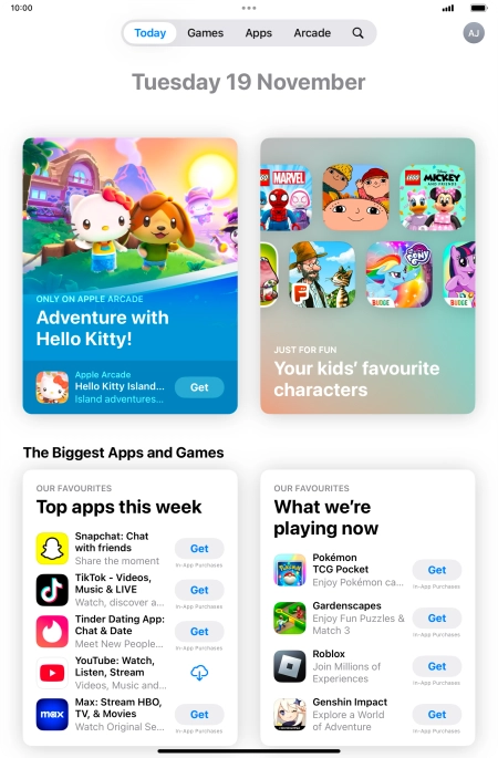 Press the search icon. Press the search icon.