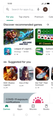 Press the search field.