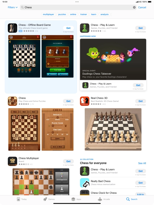 Press the required app.