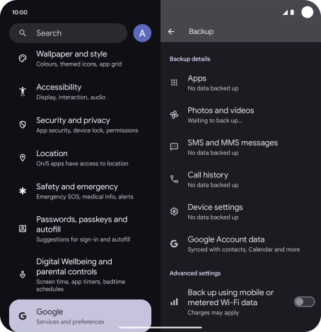 Press the indicator next to 