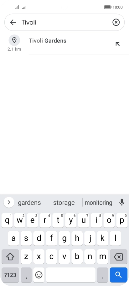 Press the required destination.