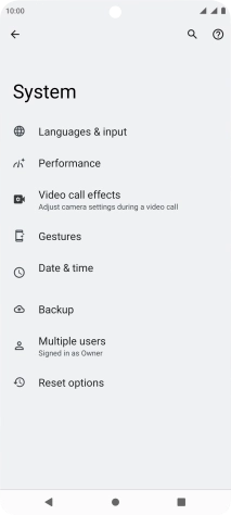 Press Reset options.