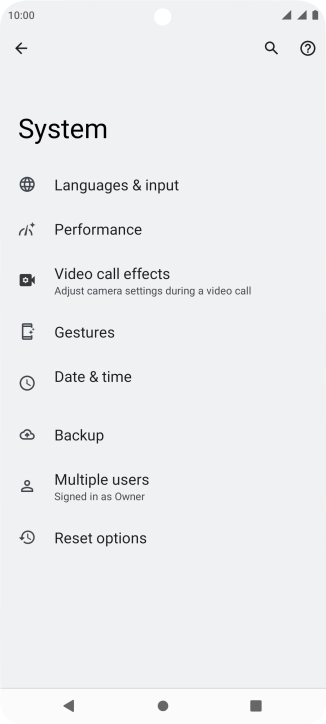 Press Reset options.