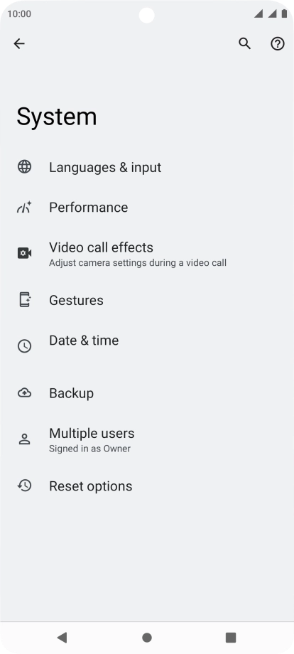 Press Reset options.