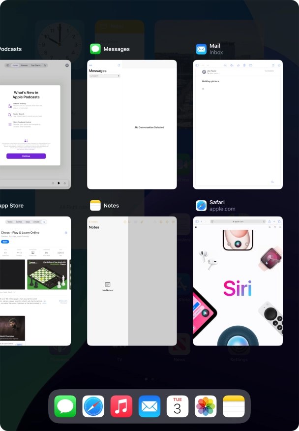 Slide upwards on the required application to end it.