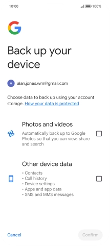 Press the fields next to the required data types to select them.