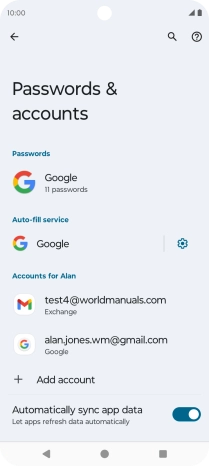Press the required account. Press the required account.