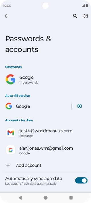 Press the required account. Press the required account.
