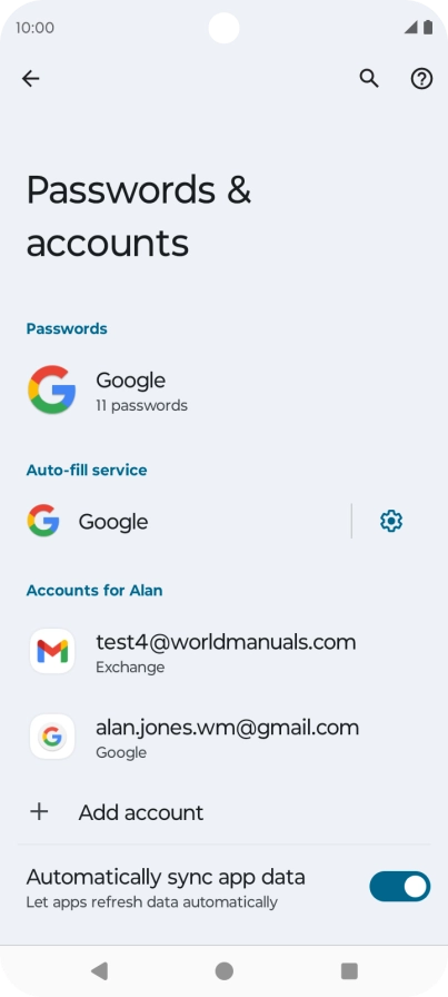 Press the required account. Press the required account.