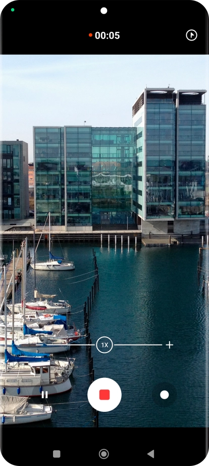 Press the stop icon to stop recording.