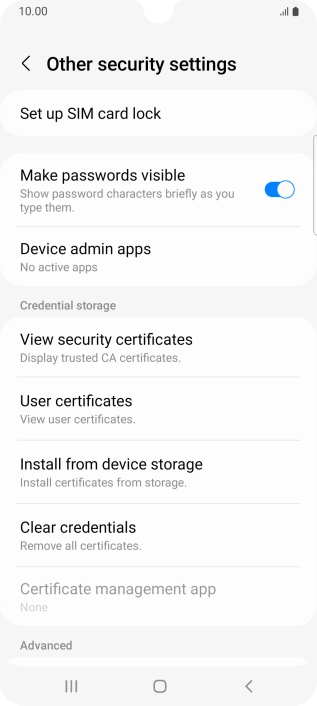 Press Set up SIM card lock.